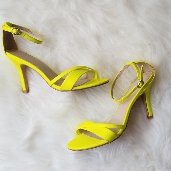 bright strappy heels